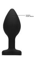 Diamond Heart Butt Plug - Large - Black - obrazek 11