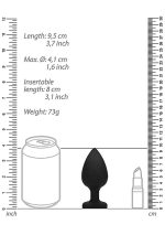 Diamond Heart Butt Plug - Extra Large - Black - obrazek 3