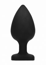 Diamond Heart Butt Plug - Extra Large - Black - obrazek 4