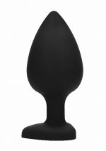 Diamond Heart Butt Plug - Extra Large - Black - obrazek 5
