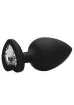 Diamond Heart Butt Plug - Extra Large - Black - obrazek 6