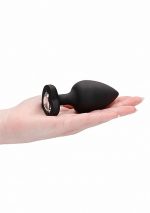 Diamond Heart Butt Plug - Extra Large - Black - obrazek 9
