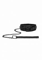 Luxury Collar with Leash - Black - obrazek 2