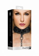 Luxury Collar with Leash - Black - obrazek 3