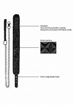Luxury Collar with Leash - Black - obrazek 6