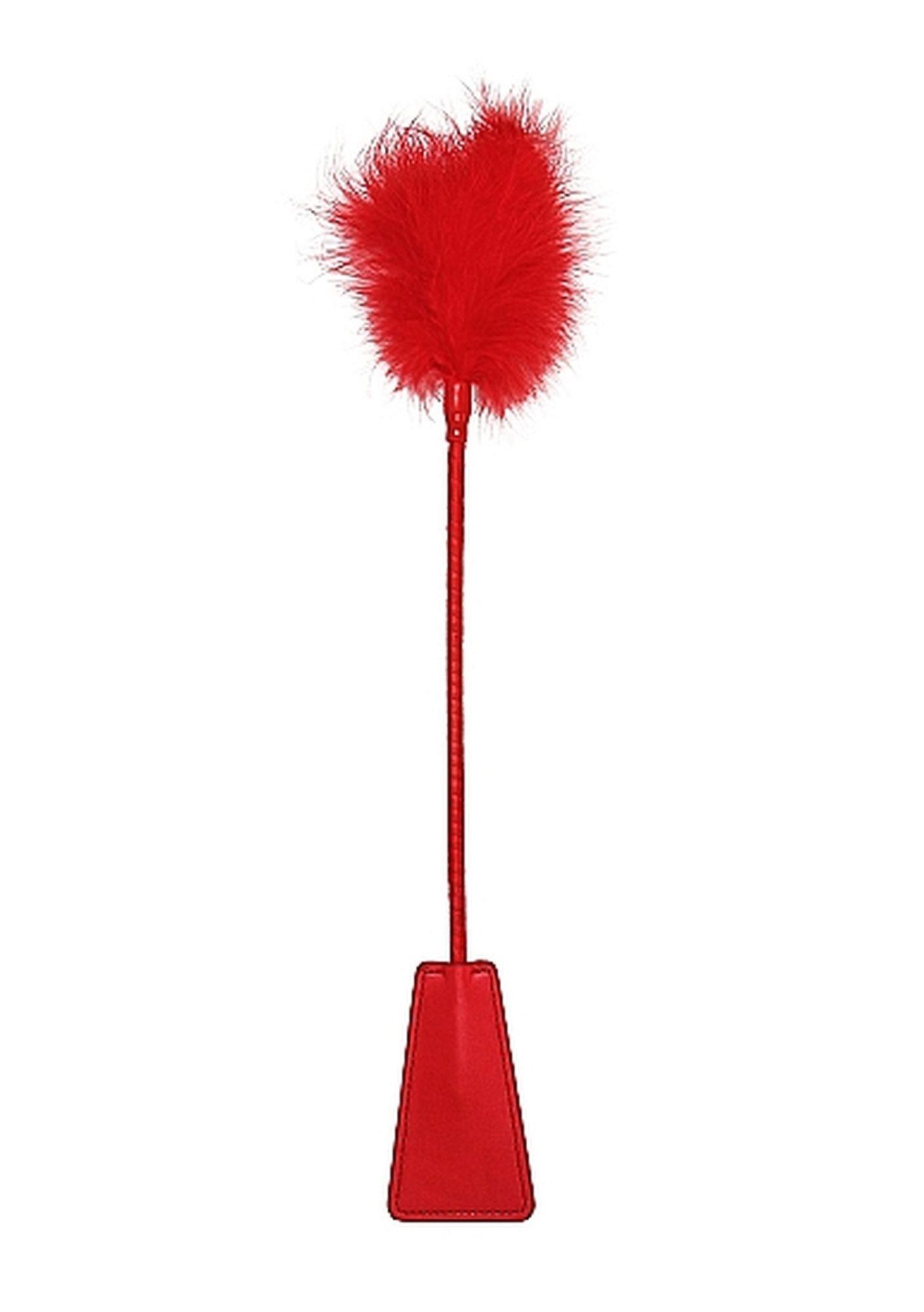 36-OU391RED Ouch! Crop With Feather - Red - obrazek 1