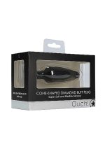 Cone-Shaped Diamond Butt Plug - Black - obrazek 2