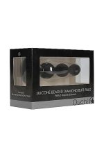 Silicone Beaded Diamond Butt Plug - Black - obrazek 2