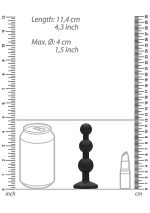Silicone Beaded Diamond Butt Plug - Black - obrazek 3