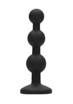 Silicone Beaded Diamond Butt Plug - Black - obrazek 4
