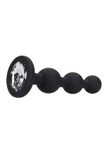 Silicone Beaded Diamond Butt Plug - Black - obrazek 5