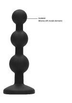 Silicone Beaded Diamond Butt Plug - Black - obrazek 7