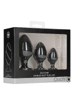 Swirled Butt Plug Set - Black - obrazek 2
