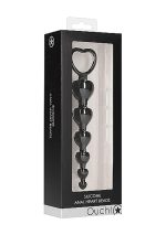 Anal Heart Beads - Black - obrazek 2