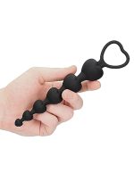 Anal Heart Beads - Black - obrazek 5