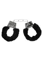 Pleasure Furry Hand Cuffs - With Quick-Release Button - obrazek 2