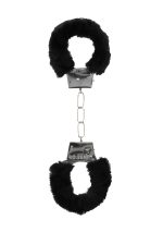 Pleasure Furry Hand Cuffs - With Quick-Release Button - obrazek 3