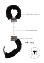 Pleasure Furry Hand Cuffs - With Quick-Release Button - obrazek 5