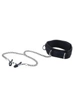 Velcro Collar With Nipple Clamps - With Adjustable Straps - obrazek 2