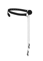 Breathable Ball Gag With Nipple Clamps - obrazek 4