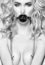 Breathable Ball Gag With Nipple Clamps - obrazek 6