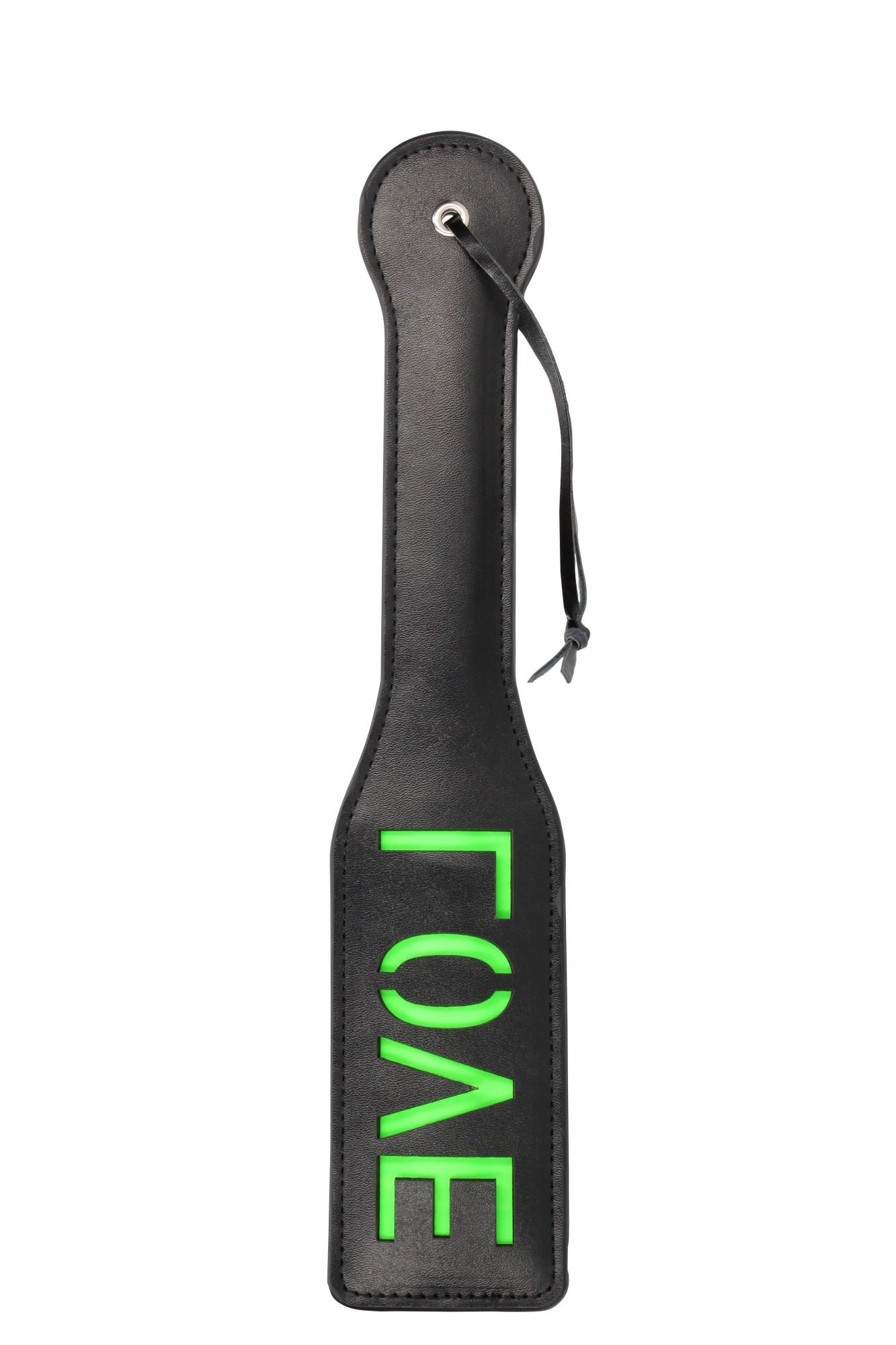 36-OU869GLO 'Love'' Paddle - Glow in the Dark - Black/Neon Green - obrazek 1