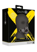 Open Mouth Gag with Plug Stopper - Black - obrazek 2