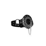 Open Mouth Gag with Plug Stopper - Black - obrazek 8
