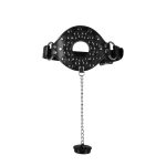 Open Mouth Gag with Plug Stopper - Black - obrazek 10