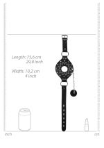 Open Mouth Gag with Plug Stopper - Black - obrazek 11
