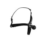 Head Harness with Solid Ball Gag - Black - obrazek 5