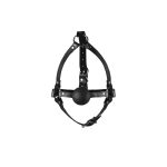 Head Harness with Solid Ball Gag - Black - obrazek 8