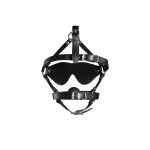 Blindfolded Head Harness with Solid Ball Gag - Black - obrazek 6