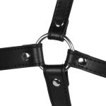 Blindfolded Head Harness with Solid Ball Gag - Black - obrazek 8