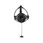 Open Mouth Gag Head Harness with Plug Stopper - Black - obrazek 4