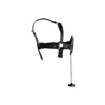 Open Mouth Gag Head Harness with Plug Stopper - Black - obrazek 6