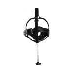 Open Mouth Gag Head Harness with Plug Stopper - Black - obrazek 8