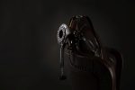 Open Mouth Gag Head Harness with Plug Stopper - Black - obrazek 12