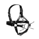 Head Harness with Spider Gag and Nose Hooks - Black - obrazek 8
