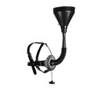 Open Mouth Gag Head Harness with Funnel - Black - obrazek 6