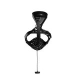 Open Mouth Gag Head Harness with Funnel - Black - obrazek 9
