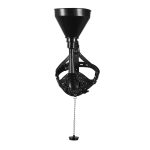 Open Mouth Gag Head Harness with Funnel - Black - obrazek 10