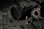 Open Mouth Gag Head Harness with Funnel - Black - obrazek 12