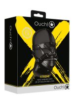 Head Harness with Zip-up Mouth and Lock - Black - obrazek 2