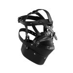 Head Harness with Zip-up Mouth and Lock - Black - obrazek 7