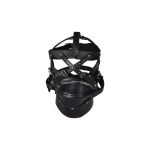 Head Harness with Zip-up Mouth and Lock - Black - obrazek 9