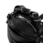 Head Harness with Zip-up Mouth and Lock - Black - obrazek 10
