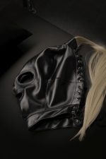 Mask with Blonde Ponytail - Black - obrazek 5