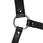 Head Harness with Mouth Cover and Solid Ball Gag - Black - obrazek 6