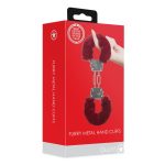 Furry Metal Hand Cuffs - Red - obrazek 2